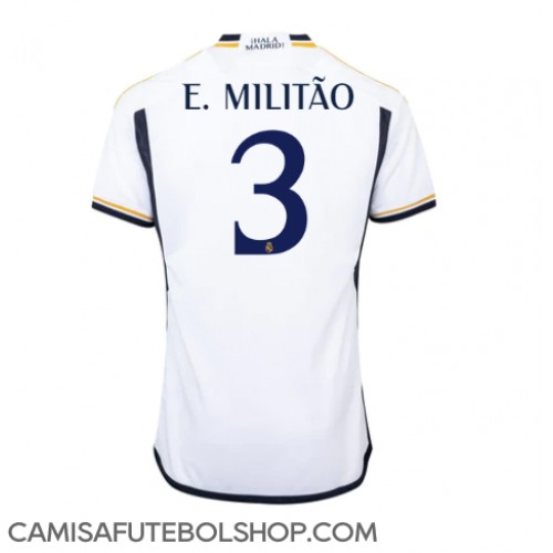 Camisa de time de futebol Real Madrid Eder Militao #3 Replicas 1º Equipamento 2023-24 Manga Curta